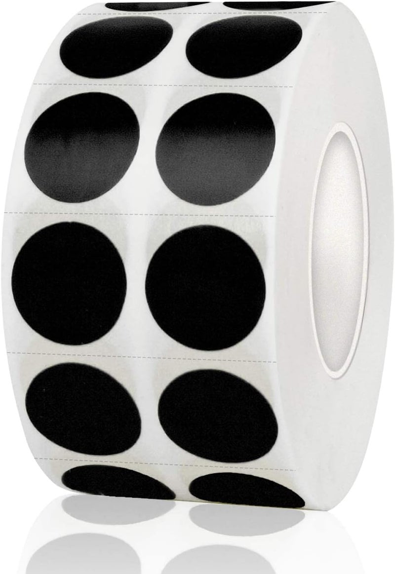 Yeachlaing 2000 Pieces 0.5 Inch Round Color Coding Labels,Circle Dot Stickers Used for Classroom Office and More,with Perforation Line (Black) - Image 1